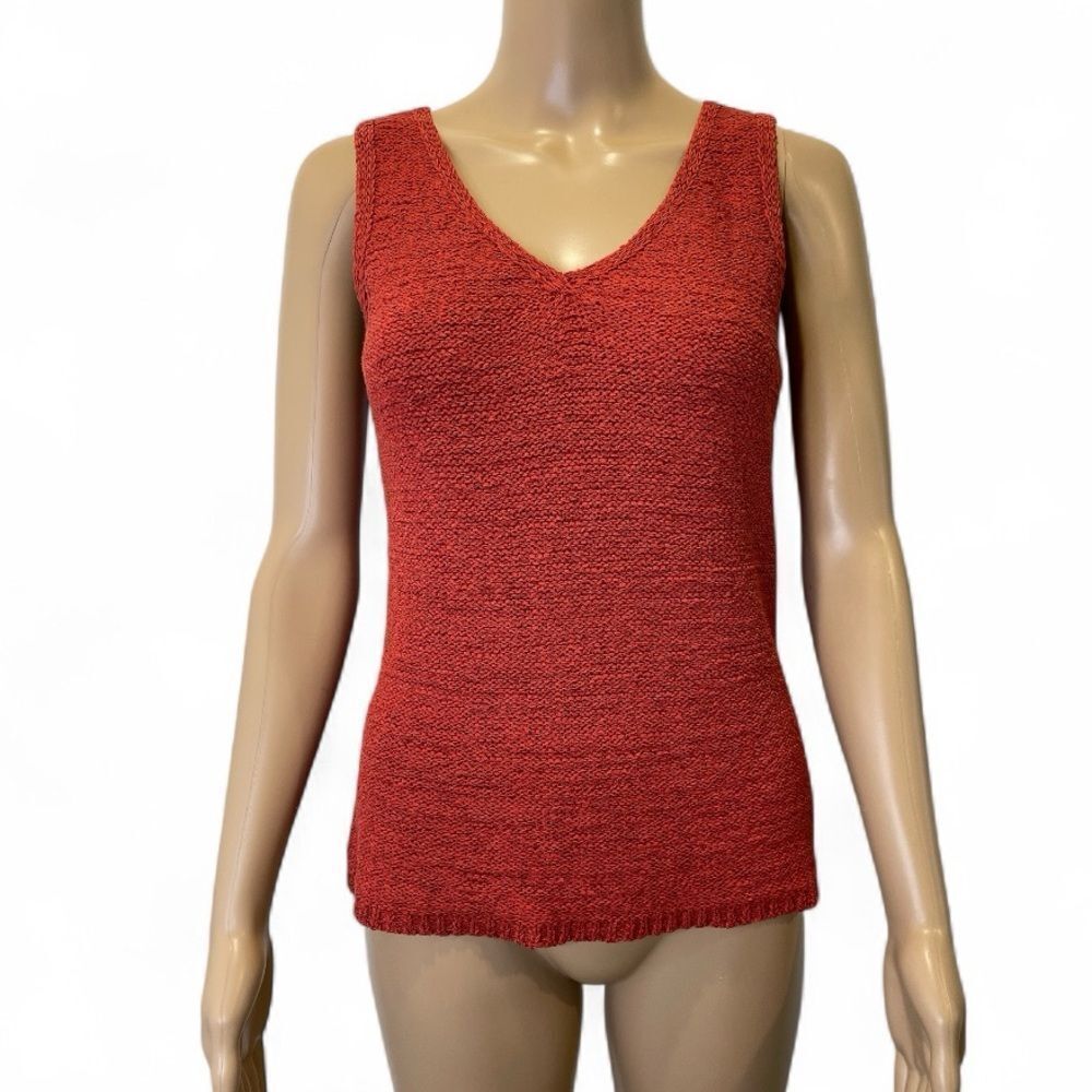 SIGRID OLSEN  Red Sleeveless Knit Top size M